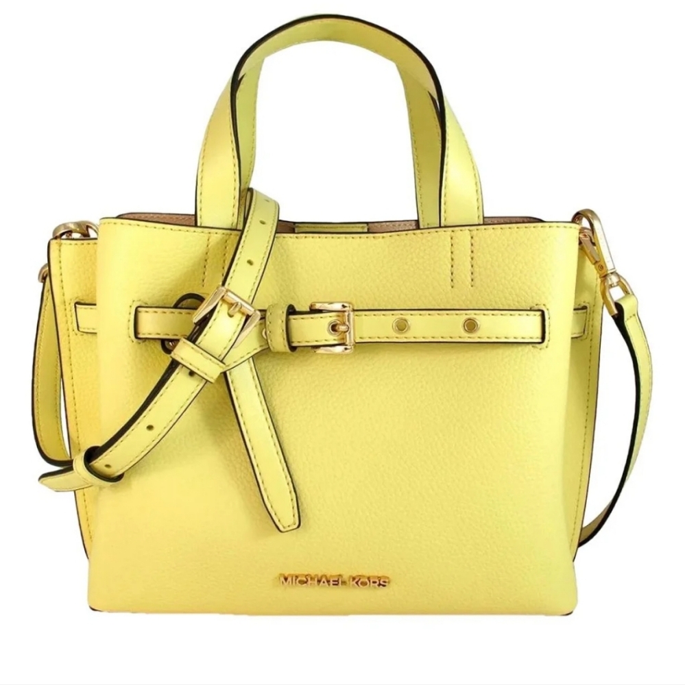 Yellow Michael Kors Satchel Crossbody With Gold H… - image 1